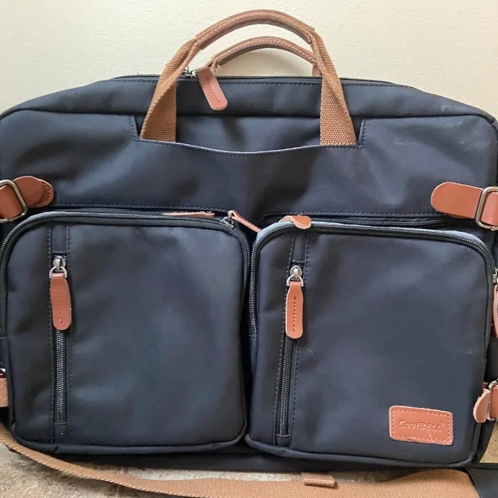 Men's Black Multi functoinal Laptop bag18.8 Inch